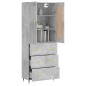 vidaXL Aparador alto madera contrachapada gris hormigón 69,5x34x180 cm vidaXL Aparador alto madera contrachapada gris hormigón 69,5x34x180 cm