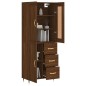 vidaXL Aparador alto madera contrachapada marrón roble 69,5x34x180 cm vidaXL Aparador alto madera contrachapada marrón roble 69,5x34x180 cm