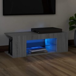 vidaXL Mueble de TV con luces LED gris Sonoma 90x39x30 cm