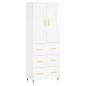 vidaXL Aparador alto madera contrachapada blanco brillo 69,5x34x180 cm vidaXL Aparador alto madera contrachapada blanco brillo 69,5x34x180 cm