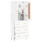 vidaXL Aparador alto madera contrachapada blanco brillo 69,5x34x180 cm vidaXL Aparador alto madera contrachapada blanco brillo 69,5x34x180 cm