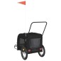 vidaXL Remolque de bicicleta mascotas hierro tela Oxford negro vidaXL Remolque de bicicleta mascotas hierro tela Oxford negro