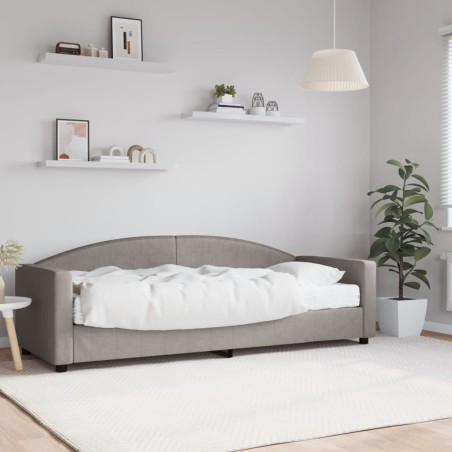 vidaXL Sofá cama con colchón tela gris taupe 80x200 cm