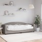 vidaXL Sofá cama con colchón tela gris taupe 80x200 cm vidaXL Sofá cama con colchón tela gris taupe 80x200 cm