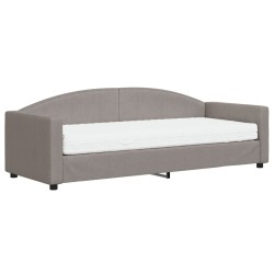 vidaXL Sofá cama con colchón tela gris taupe 80x200 cm