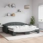 vidaXL Sofá cama nido con colchón tela gris oscuro 90x200 cm