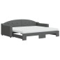 vidaXL Sofá cama nido con colchón tela gris oscuro 90x200 cm