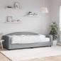 vidaXL Sofá cama con colchón tela gris claro 100x200 cm vidaXL Sofá cama con colchón tela gris claro 100x200 cm