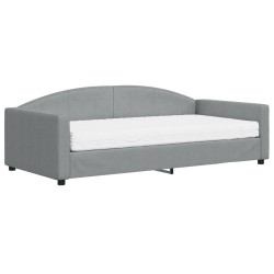 vidaXL Sofá cama con colchón tela gris claro 100x200 cm