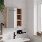 vidaXL Mueble de baño con espejo y luz LED roble 45x13x52 cm vidaXL Mueble de baño con espejo y luz LED roble 45x13x52 cm