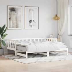 vidaXL Sofá cama nido madera maciza de pino blanco 80x200 cm
