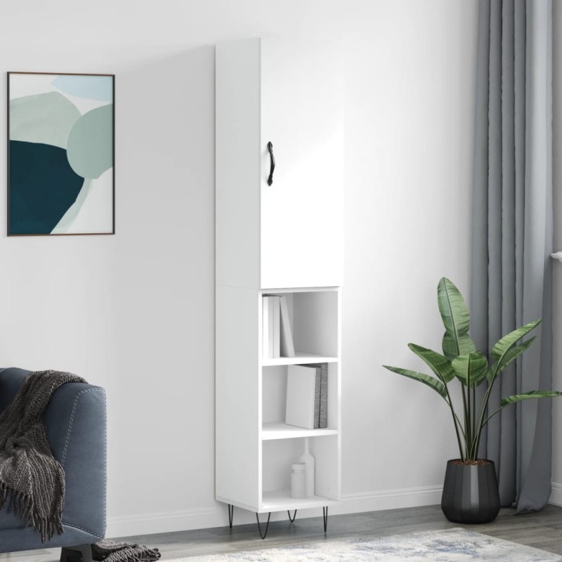 vidaXL Aparador alto madera contrachapada blanco 34,5x34x180 cm vidaXL Aparador alto madera contrachapada blanco 34,5x34x180 cm