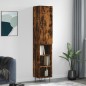 vidaXL Aparador de madera contrachapada roble ahumado 34,5x34x180 cm vidaXL Aparador de madera contrachapada roble ahumado 34,5x34x180 cm
