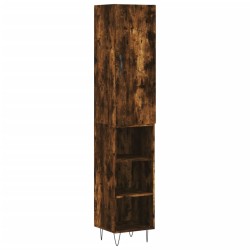 vidaXL Aparador de madera contrachapada roble ahumado 34,5x34x180 cm