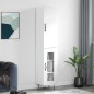 vidaXL Aparador alto madera contrachapada blanco brillo 34,5x34x180 cm