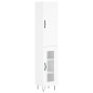 vidaXL Aparador alto madera contrachapada blanco brillo 34,5x34x180 cm