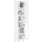 vidaXL Aparador alto madera contrachapada blanco brillo 34,5x34x180 cm