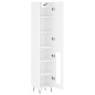 vidaXL Aparador alto madera contrachapada blanco brillo 34,5x34x180 cm