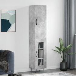 vidaXL Aparador de madera contrachapada gris hormigón 34,5x34x180 cm