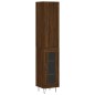 vidaXL Aparador alto madera contrachapada roble marrón 34,5x34x180 cm