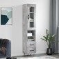vidaXL Aparador de madera contrachapada gris hormigón 34,5x34x180 cm vidaXL Aparador de madera contrachapada gris hormigón 34,5x34x180 cm