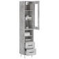 vidaXL Aparador de madera contrachapada gris hormigón 34,5x34x180 cm vidaXL Aparador de madera contrachapada gris hormigón 34,5x34x180 cm