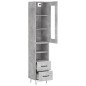 vidaXL Aparador de madera contrachapada gris hormigón 34,5x34x180 cm vidaXL Aparador de madera contrachapada gris hormigón 34,5x34x180 cm