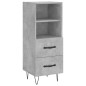 vidaXL Aparador de madera contrachapada gris hormigón 34,5x34x180 cm vidaXL Aparador de madera contrachapada gris hormigón 34,5x34x180 cm