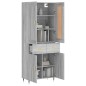 vidaXL Aparador alto madera contrachapada gris sonoma 69,5x34x180 cm vidaXL Aparador alto madera contrachapada gris sonoma 69,5x34x180 cm
