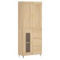 vidaXL Aparador alto madera contrachapada color roble 69,5x34x180 cm vidaXL Aparador alto madera contrachapada color roble 69,5x34x180 cm