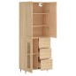 vidaXL Aparador alto madera contrachapada color roble 69,5x34x180 cm vidaXL Aparador alto madera contrachapada color roble 69,5x34x180 cm