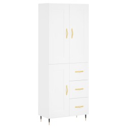 vidaXL Aparador alto madera contrachapada blanco 69,5x34x180 cm