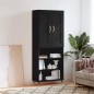 vidaXL Aparador alto madera contrachapada negro 69,5x34x180 cm vidaXL Aparador alto madera contrachapada negro 69,5x34x180 cm