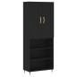 vidaXL Aparador alto madera contrachapada negro 69,5x34x180 cm vidaXL Aparador alto madera contrachapada negro 69,5x34x180 cm