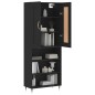 vidaXL Aparador alto madera contrachapada negro 69,5x34x180 cm vidaXL Aparador alto madera contrachapada negro 69,5x34x180 cm