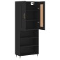 vidaXL Aparador alto madera contrachapada negro 69,5x34x180 cm vidaXL Aparador alto madera contrachapada negro 69,5x34x180 cm