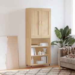 vidaXL Aparador alto madera contrachapada color roble 69,5x34x180 cm