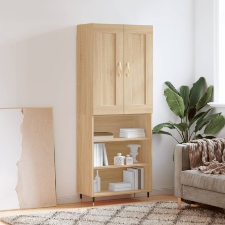 vidaXL Aparador alto madera contrachapada color roble 69,5x34x180 cm