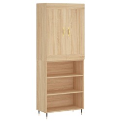 vidaXL Aparador alto madera contrachapada color roble 69,5x34x180 cm