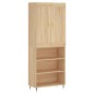 vidaXL Aparador alto madera contrachapada color roble 69,5x34x180 cm vidaXL Aparador alto madera contrachapada color roble 69,5x34x180 cm