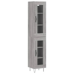 vidaXL Aparador alto madera contrachapada gris Sonoma 34,5x34x180 cm