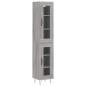 vidaXL Aparador alto madera contrachapada gris Sonoma 34,5x34x180 cm
