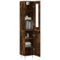 vidaXL Aparador de madera contrachapada roble ahumado 34,5x34x180 cm vidaXL Aparador de madera contrachapada roble ahumado 34,5x34x180 cm