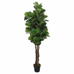 vidaXL Higuera de hojas de violín artificial 232 hojas verde 180 cm