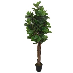 vidaXL Higuera de hojas de violín artificial 232 hojas verde 180 cm