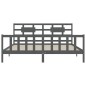 vidaXL Estructura cama de matrimonio con cabecero madera maciza gris