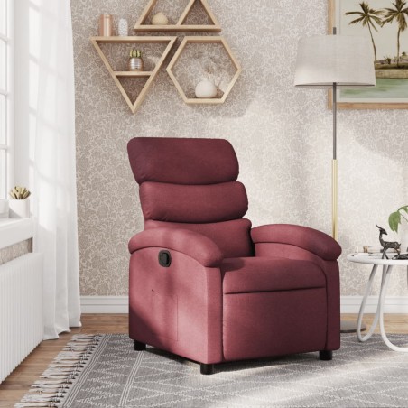 vidaXL Sillón reclinable de tela rojo tinto