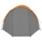 vidaXL Tienda de campaña 4 personas tela gris y naranja