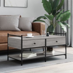 vidaXL Mesa de centro madera de ingeniería gris Sonoma 99x50x50 cm