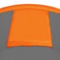 vidaXL Tienda de campaña 4 personas tela gris y naranja